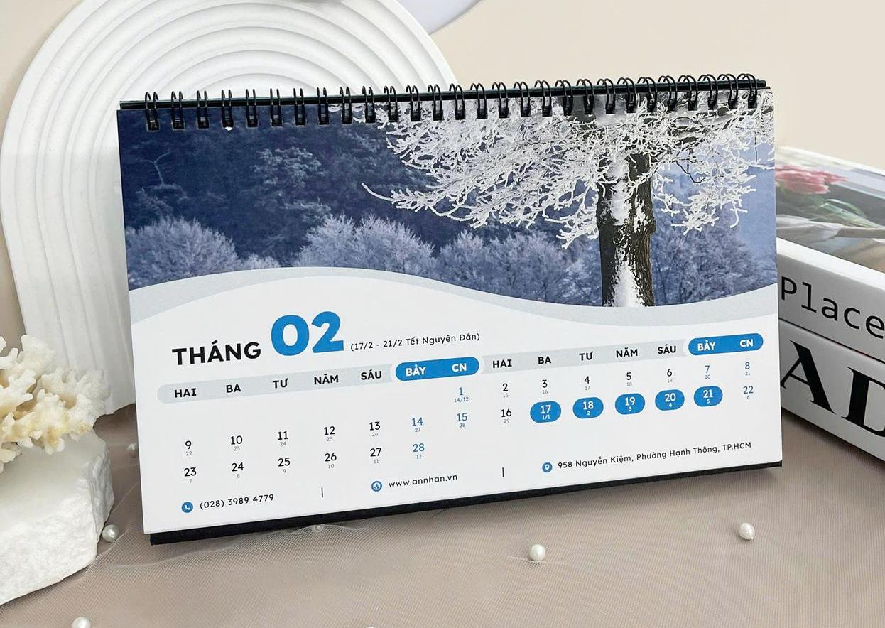 lịch để bàn mini in màu chất lượng