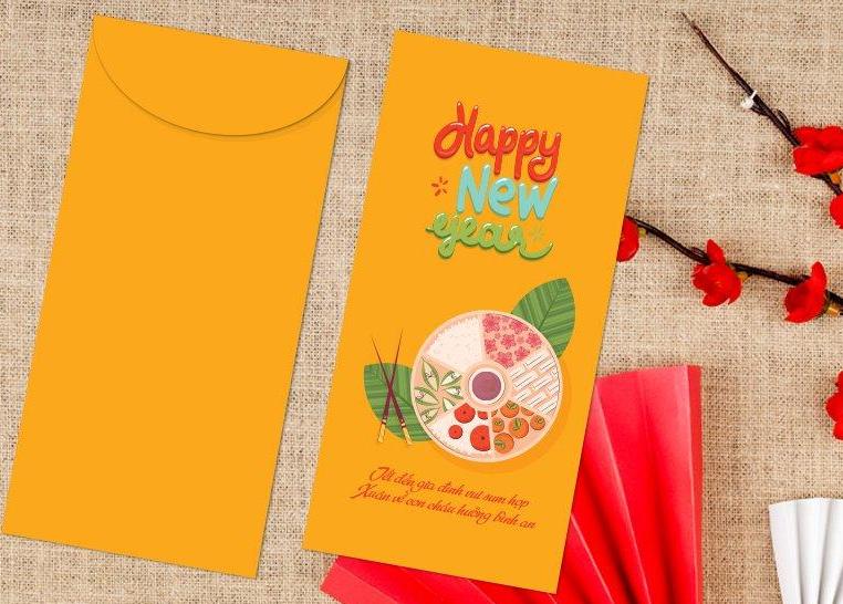 Hình ảnh bao lì xì Tết in chất liệu giấy dày