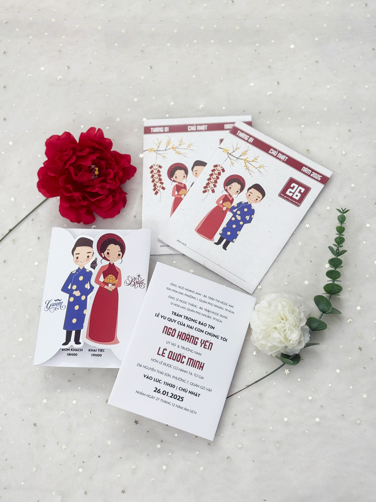 Thiệp cưới 3D sang trọng với họa tiết nổi được thiết kế và in tại In An Phúc.