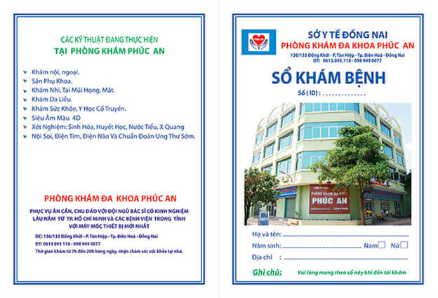 sổ khám bệnh theo mẫu y tế tại In An Phúc