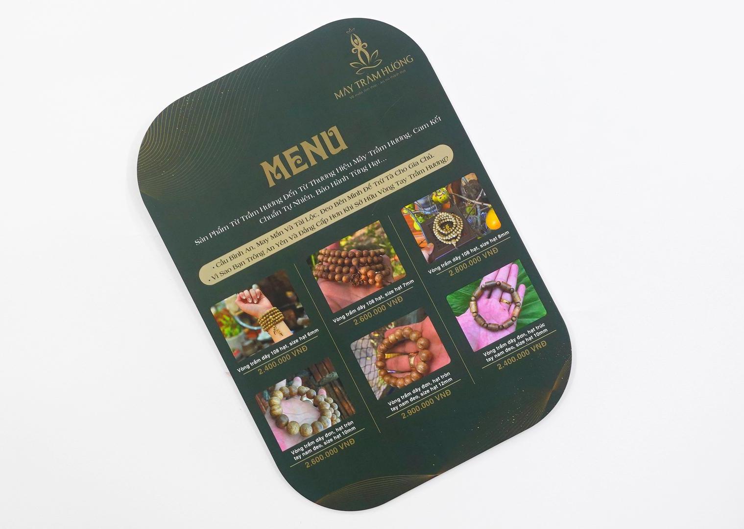 Menu quán ăn phong cách hiện đại tại TP.HCM