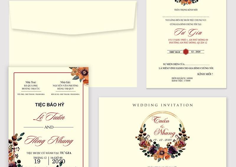 In thiệp cưới phong cách hiện đại