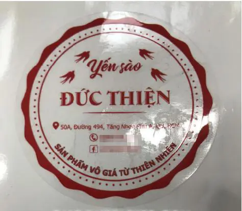 Tem 70x70mm, Decal nhựa trong, Cán màng bóng             .webp