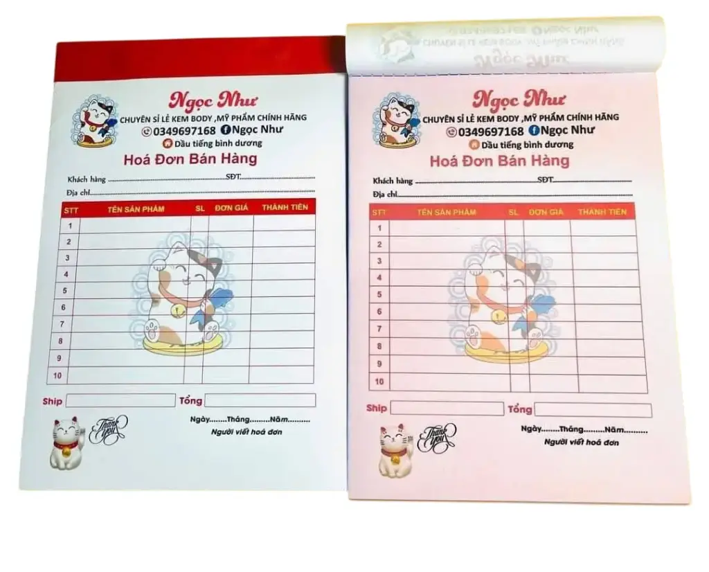 5 Cuốn A4 2 liên - in Biểu mẫu nhiều màu, giấy Carbonless