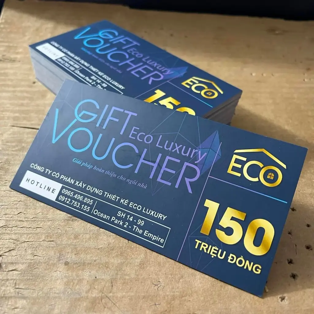 Bảng giá in voucher 9 x 5.4 cm